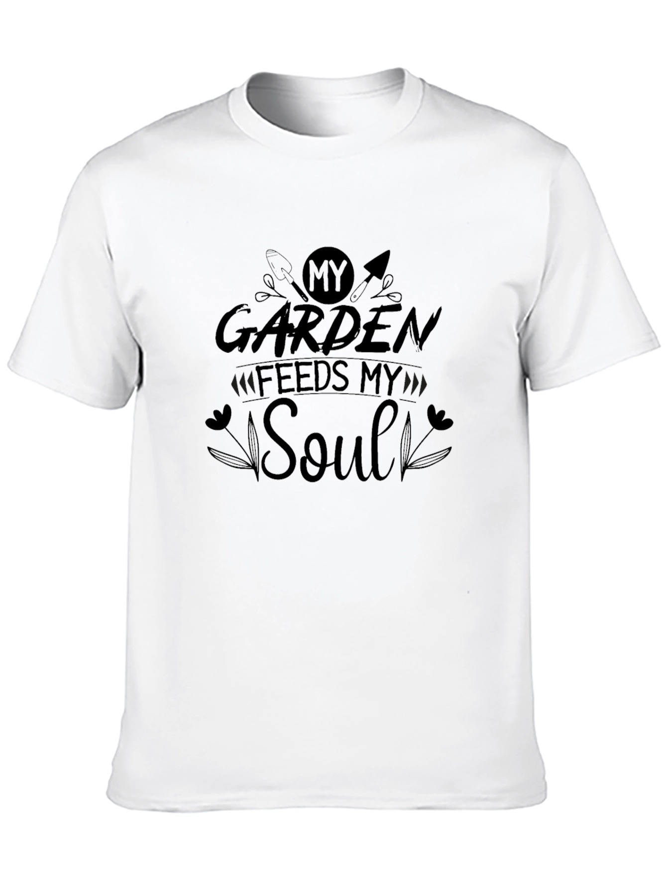 Gardening Soul T-Shirt - Black Cotton Blend