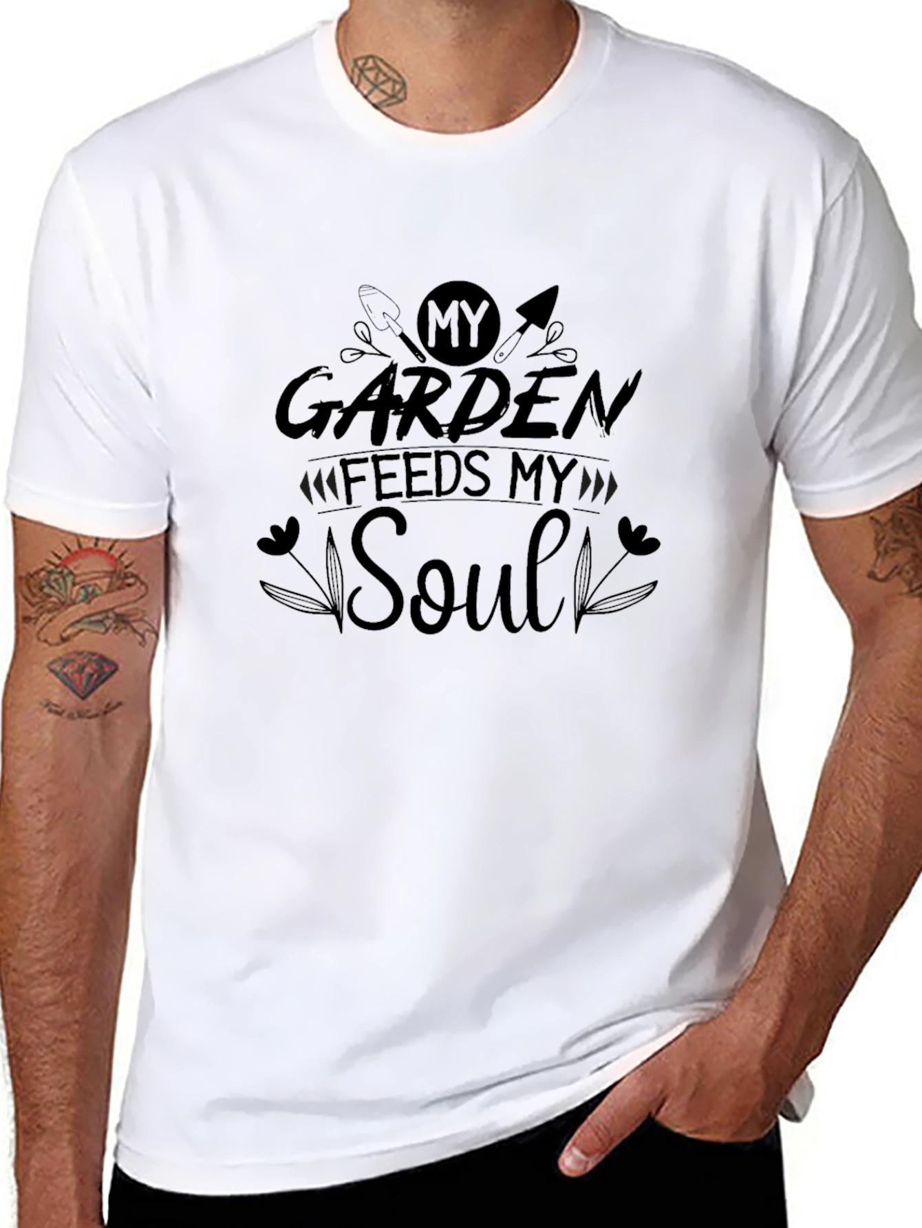 Gardening Soul T-Shirt - Black Cotton Blend