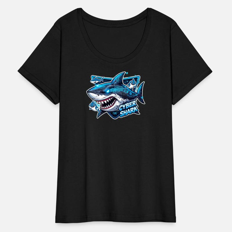 Digital Cyber Shark Illustration