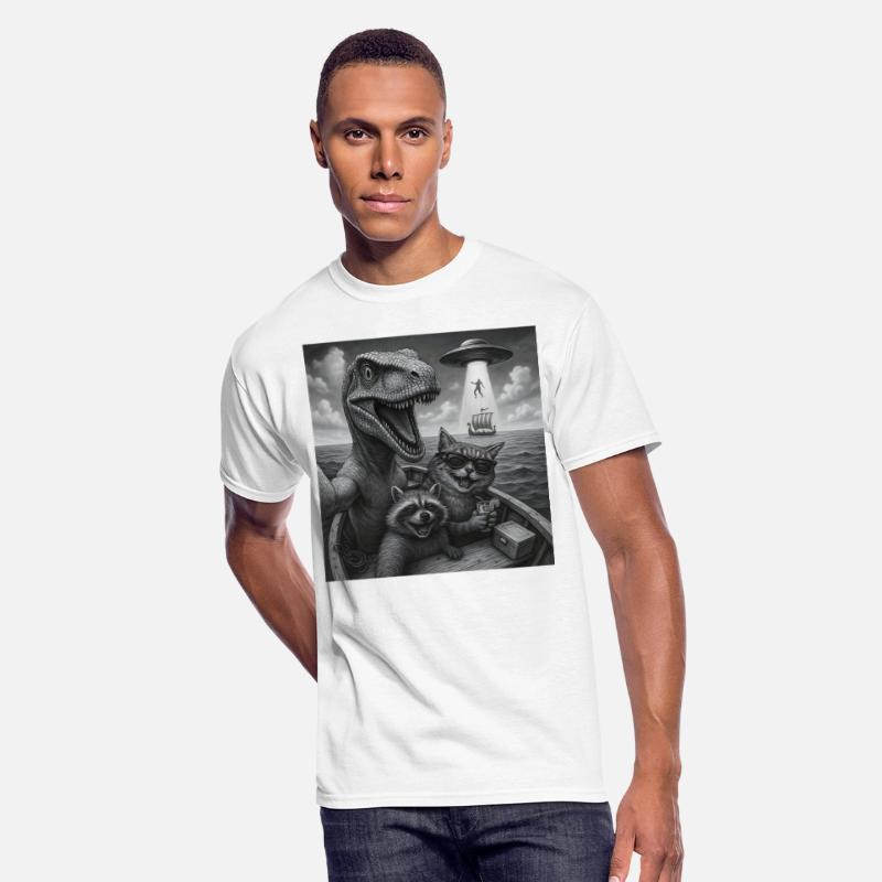 Dinosaur Cat Raccoon UFO Selfie Viking Abduction B
