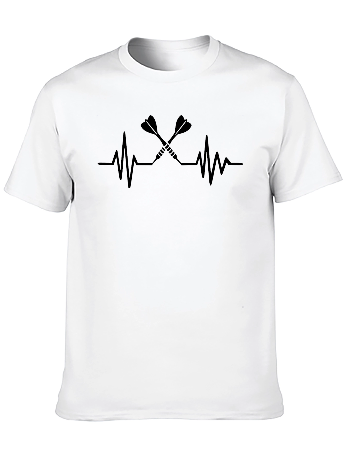 Darts Heartbeat Graphic T-Shirt - Black