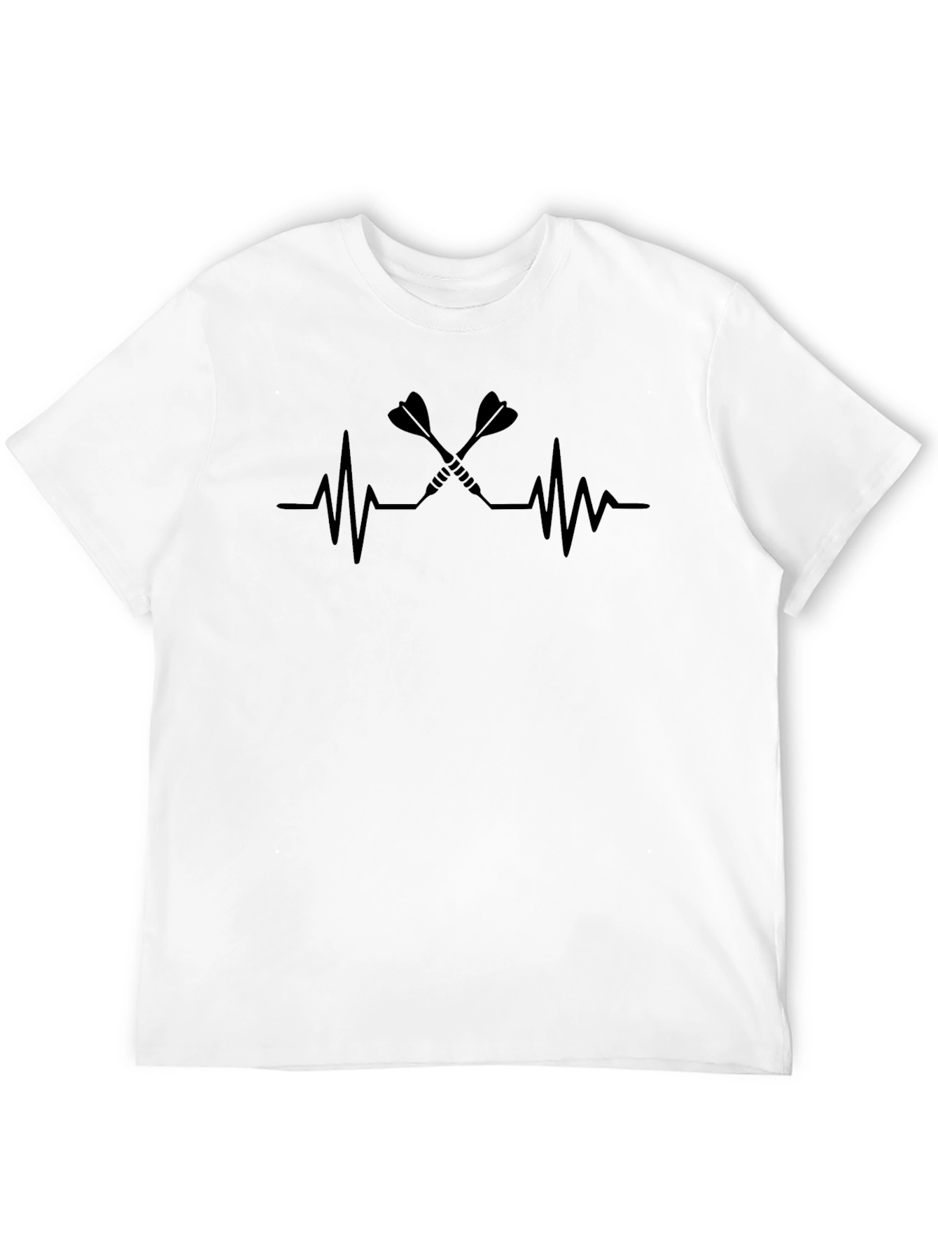 Darts Heartbeat Graphic T-Shirt - Black