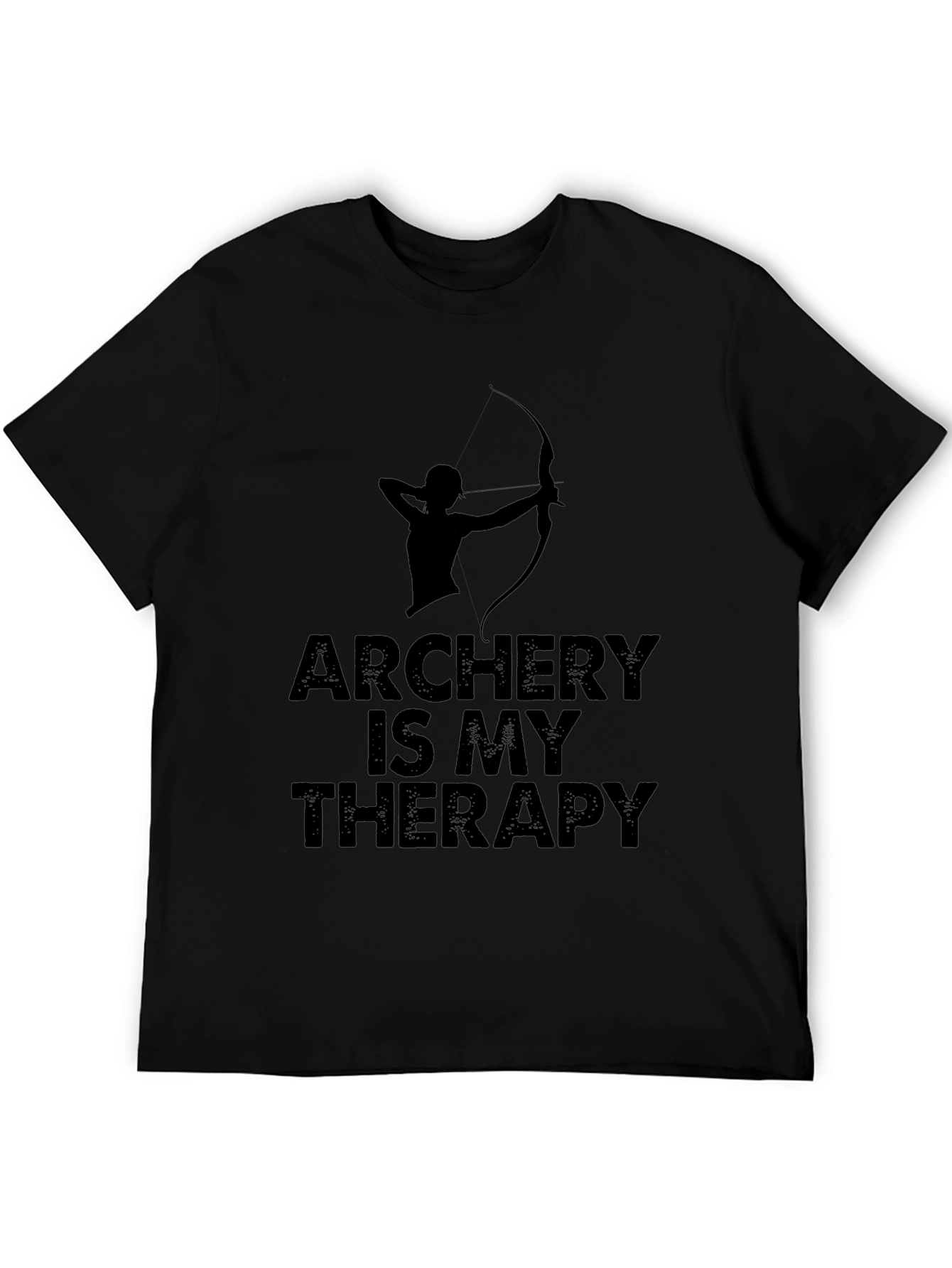 Archery Is My Therapy Black T-Shirt