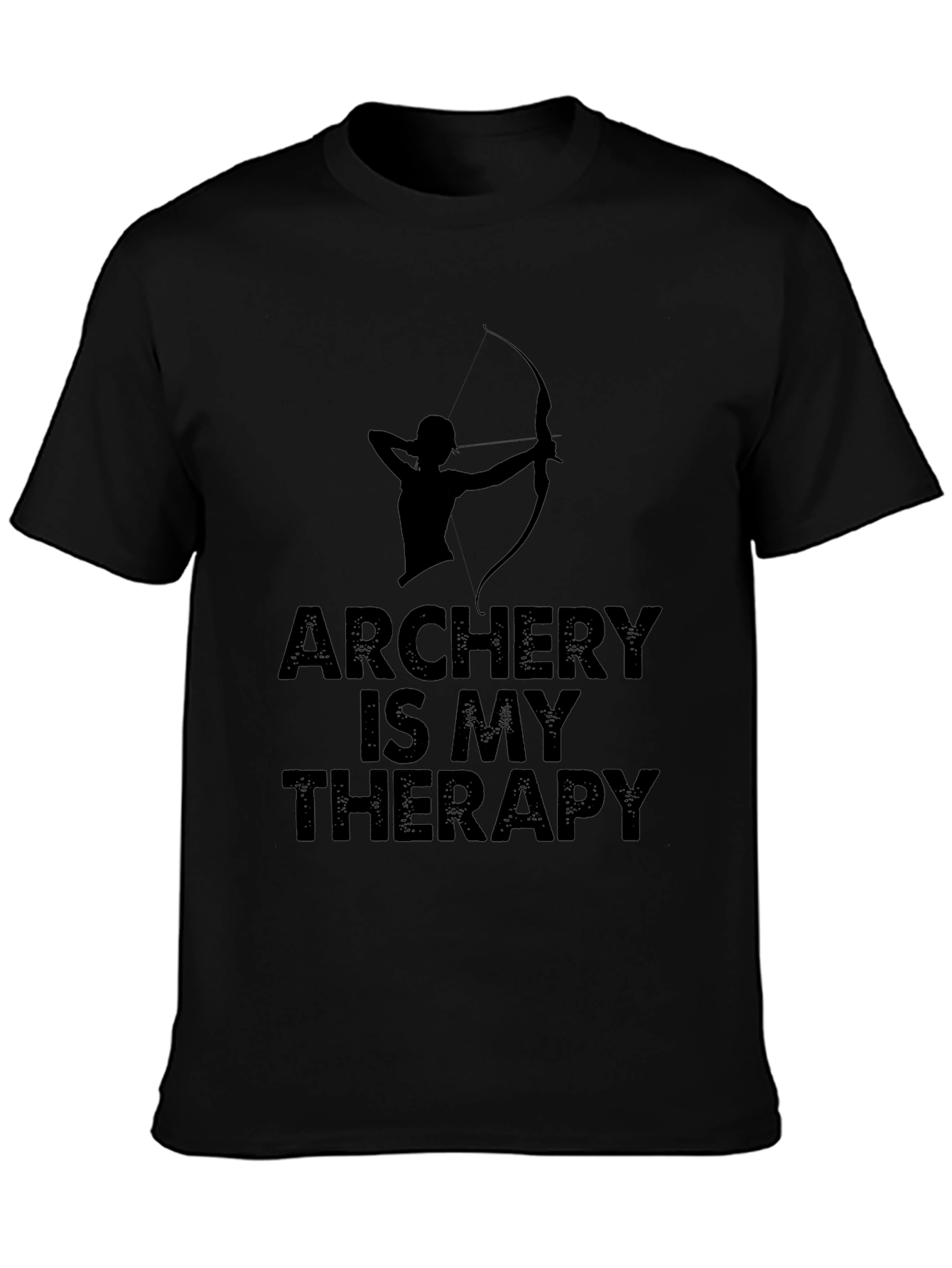 Archery Is My Therapy Black T-Shirt