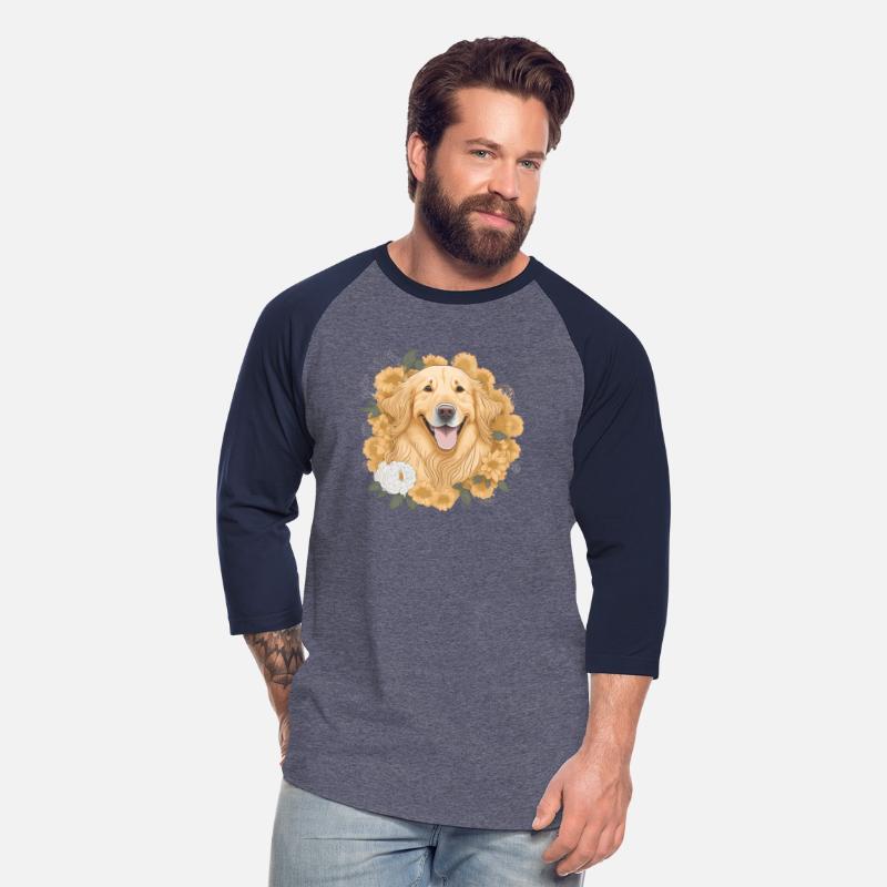 Dog Wo Golden Retriever Flower Print Floral