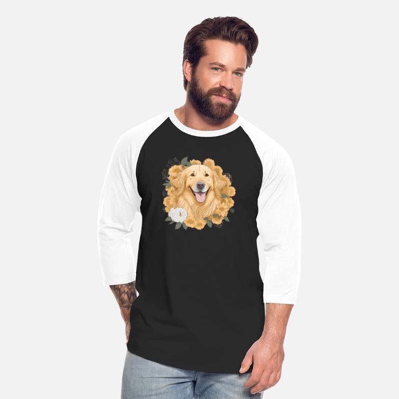 Dog Wo Golden Retriever Flower Print Floral