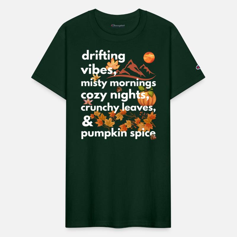 drifting vibes misty mornings cozy nights crunchy