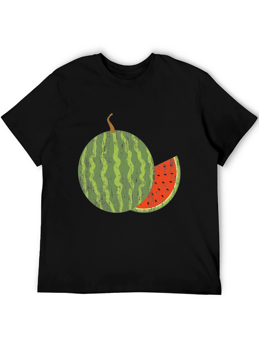 Watermelon Graphic Tee - Black Cotton Blend Shirt