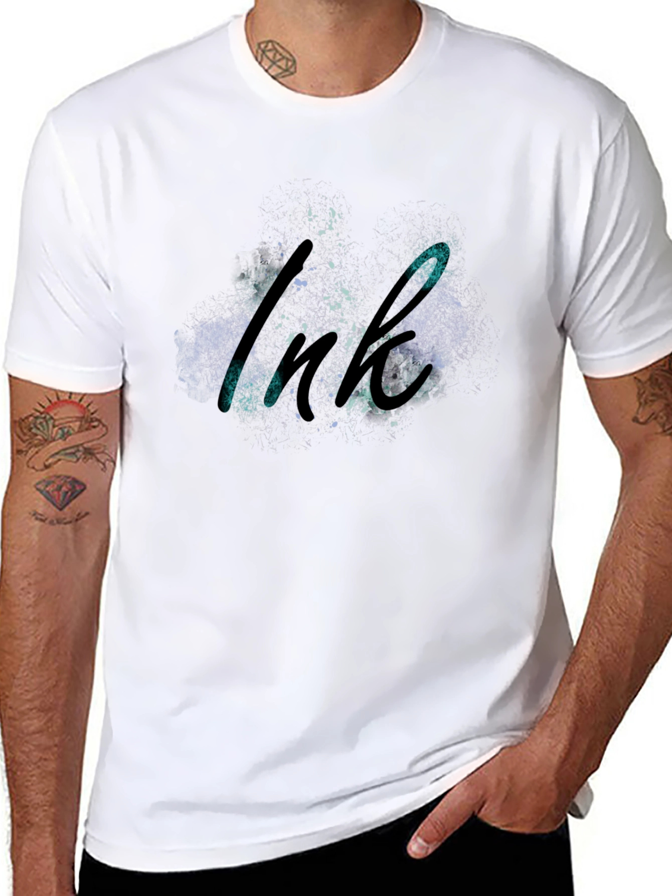 Ink Splatter Graphic Black T-Shirt