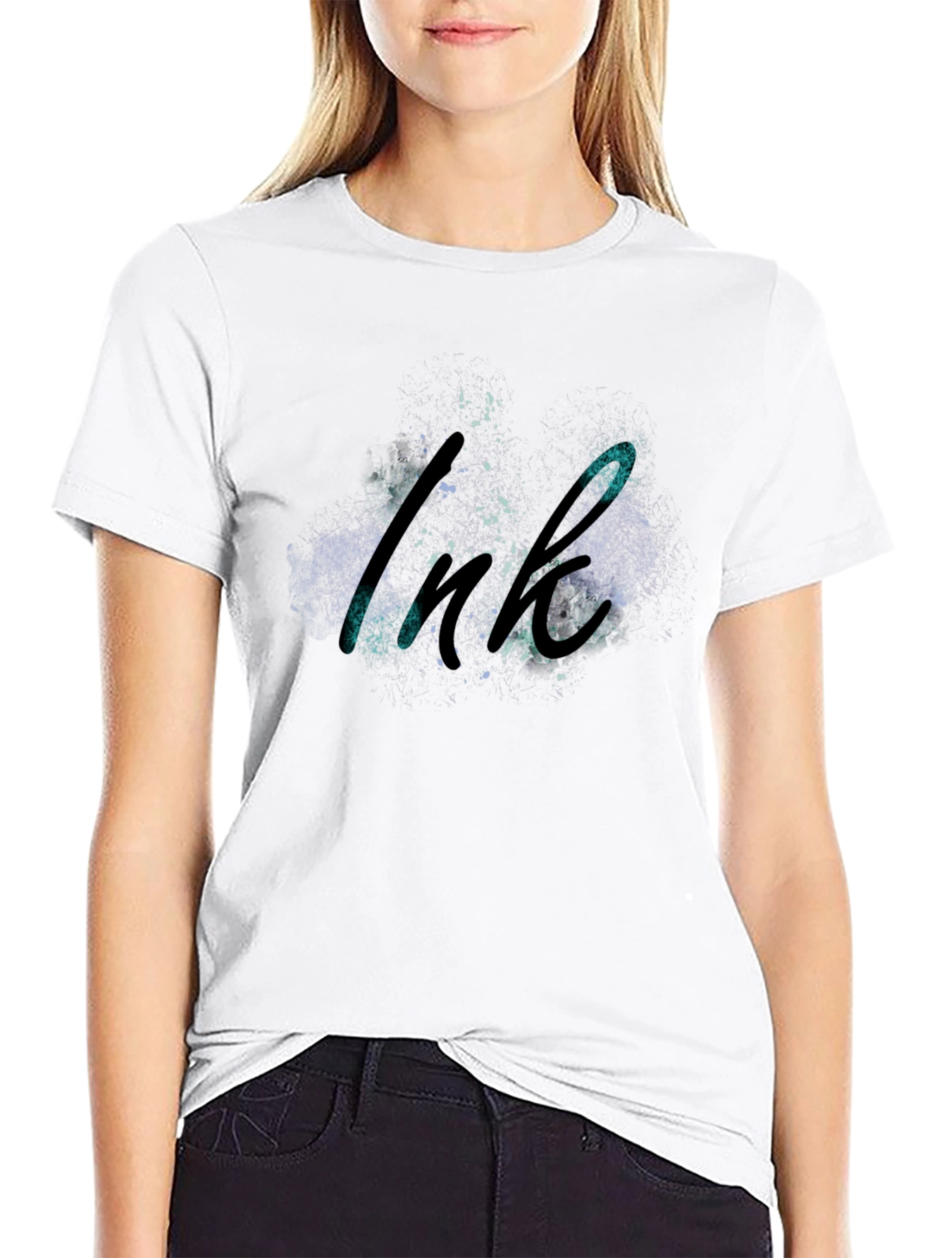 Ink Splatter Graphic Black T-Shirt