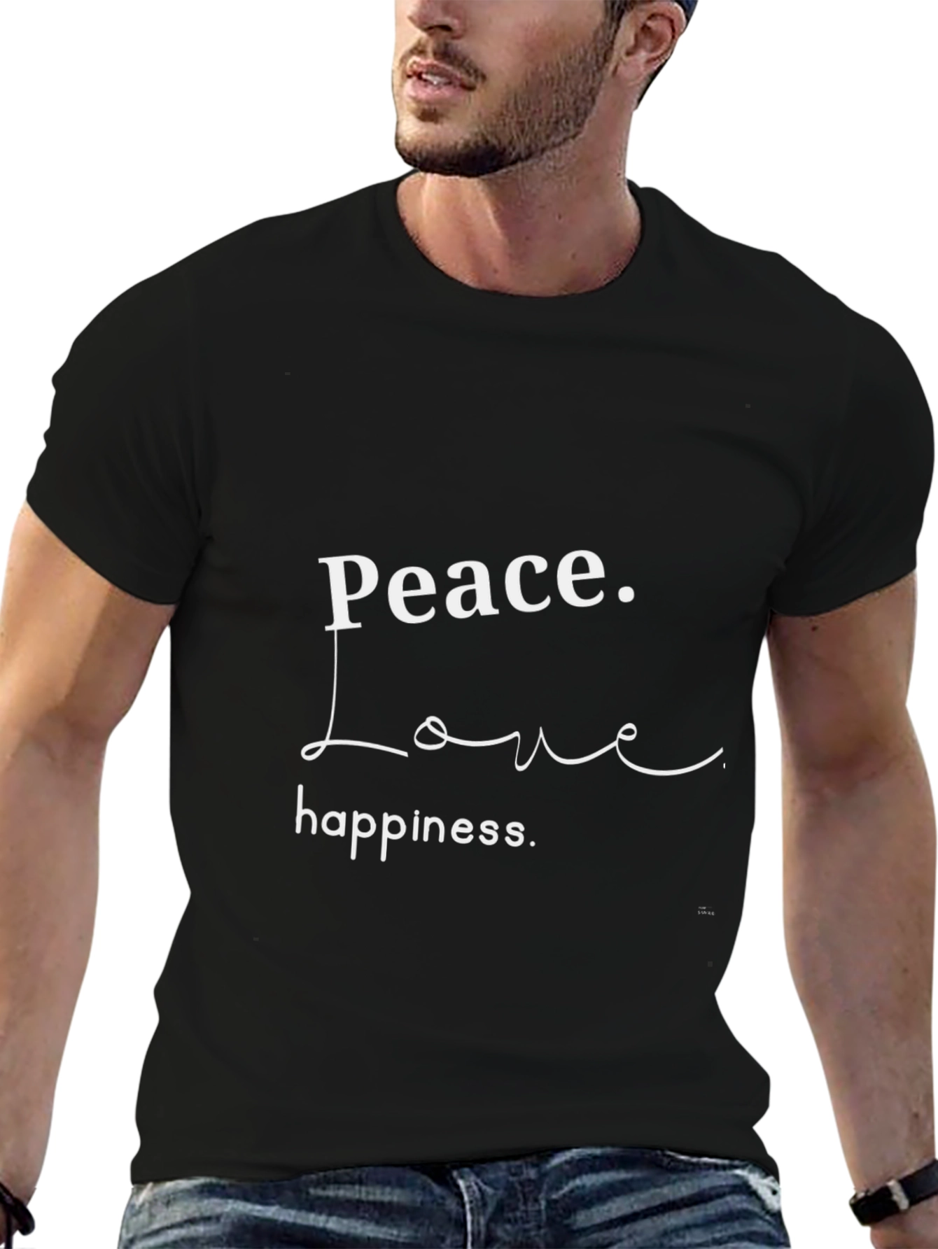 Peace Love Happiness Graphic Tee