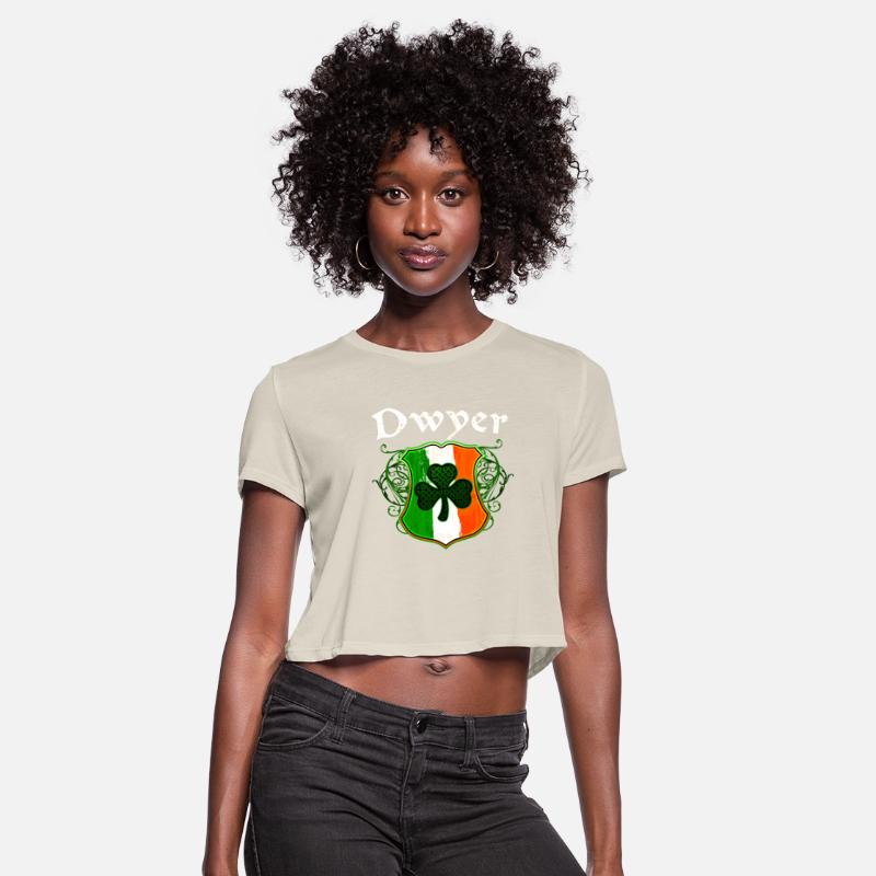 Dwyer Irish Surname Ireland Flag Shield Shamrock