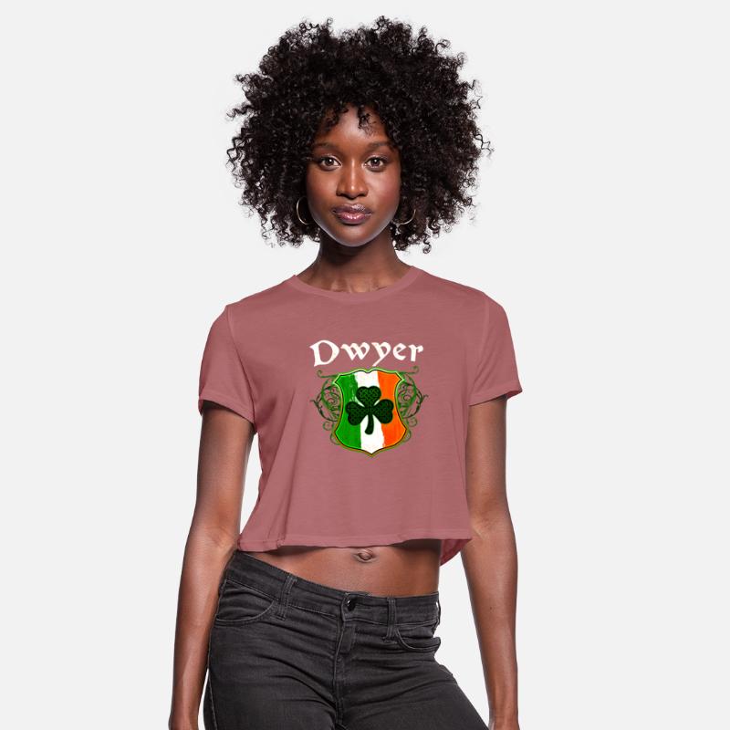 Dwyer Irish Surname Ireland Flag Shield Shamrock