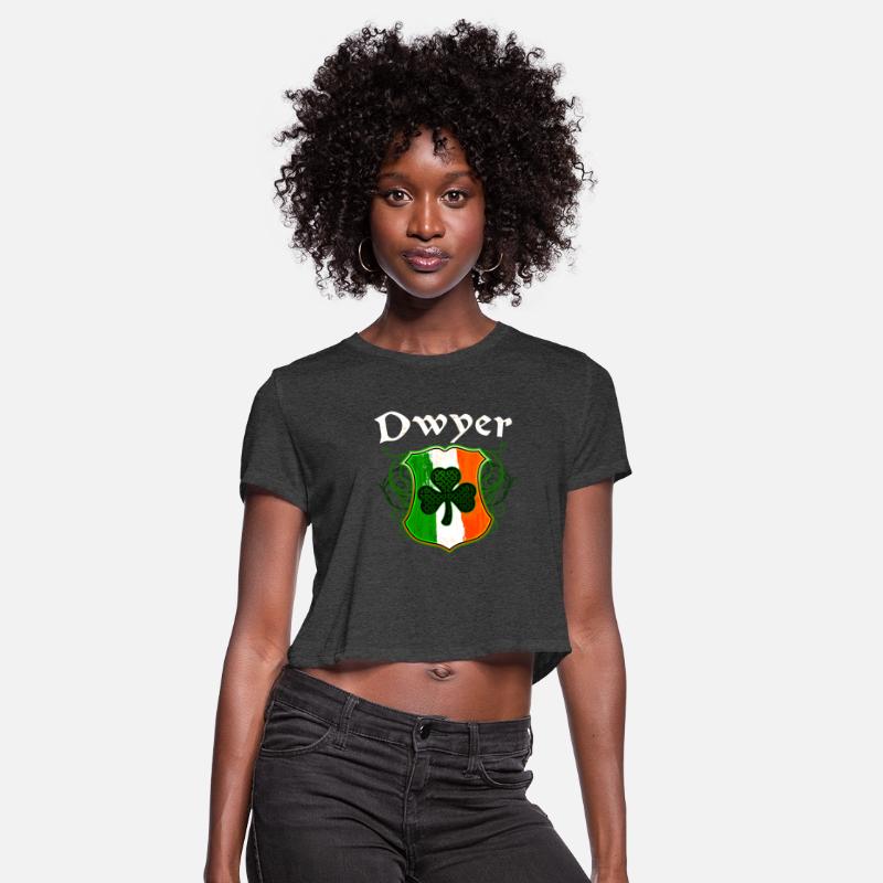 Dwyer Irish Surname Ireland Flag Shield Shamrock