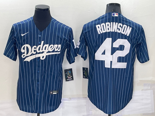 Men's Los Angeles Dodgers Jackie Robinson #42 Blue Fashion Player Jerseys