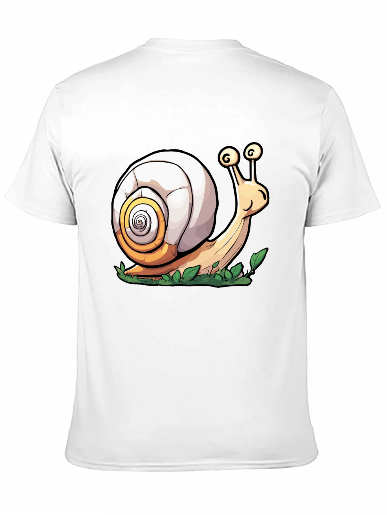 Cartoon Snail Graphic Tee - Black Cotton