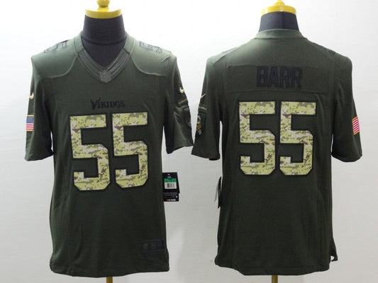 Men's Minnesota Vikings Anthony Barr #55 Army Green Game Jerseys