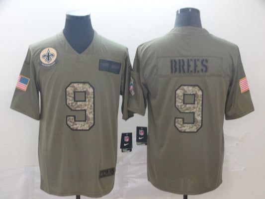 Men's New Orleans Saints Drew Brees #9 Brown Player Game Jerseys