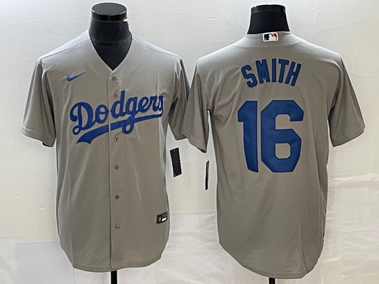 Men's Los Angeles Dodgers Will Smith #16 Gray Replica Player Jerseys