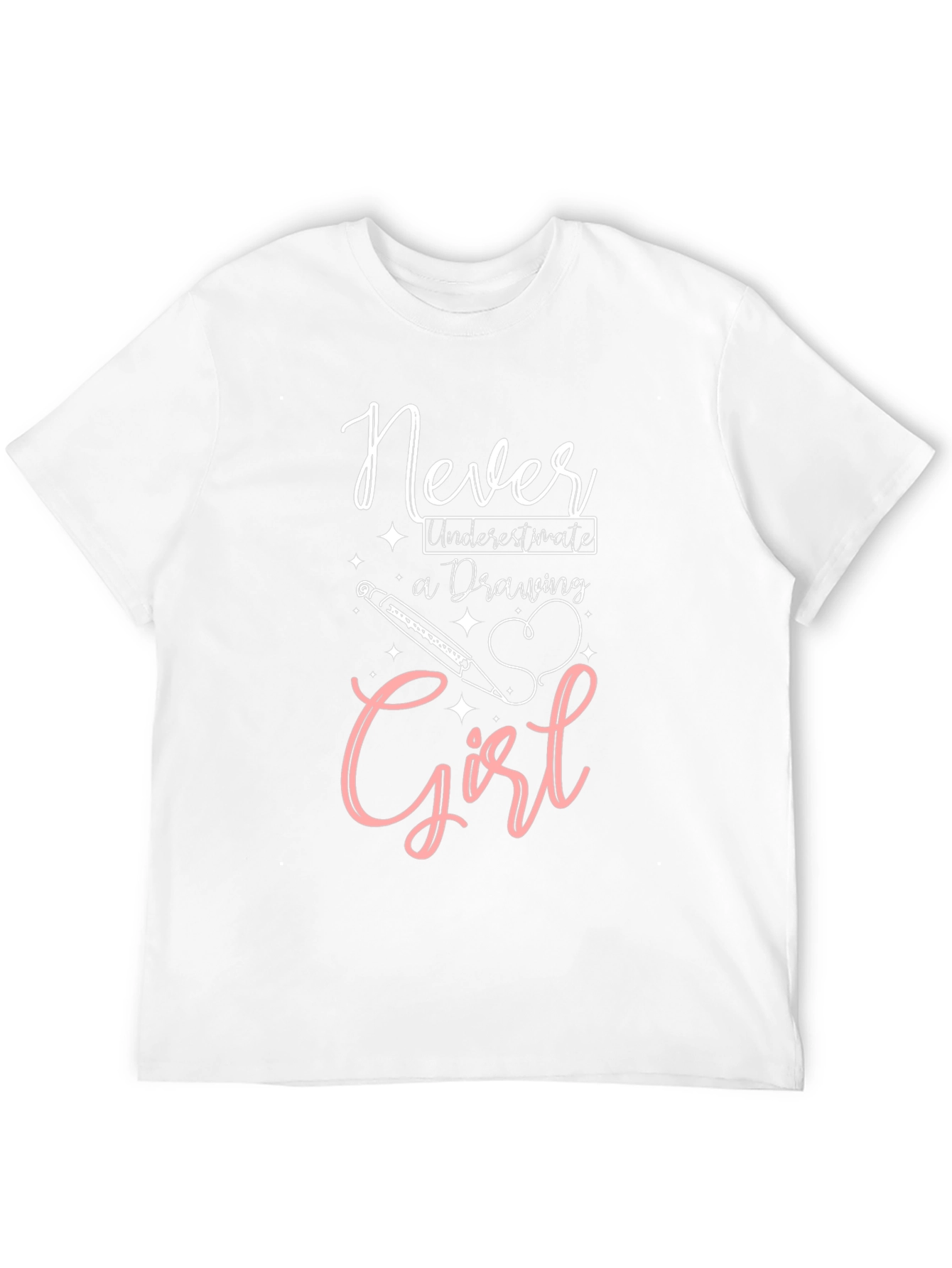 Never Underestimate a Drawing Girl Black T-Shirt