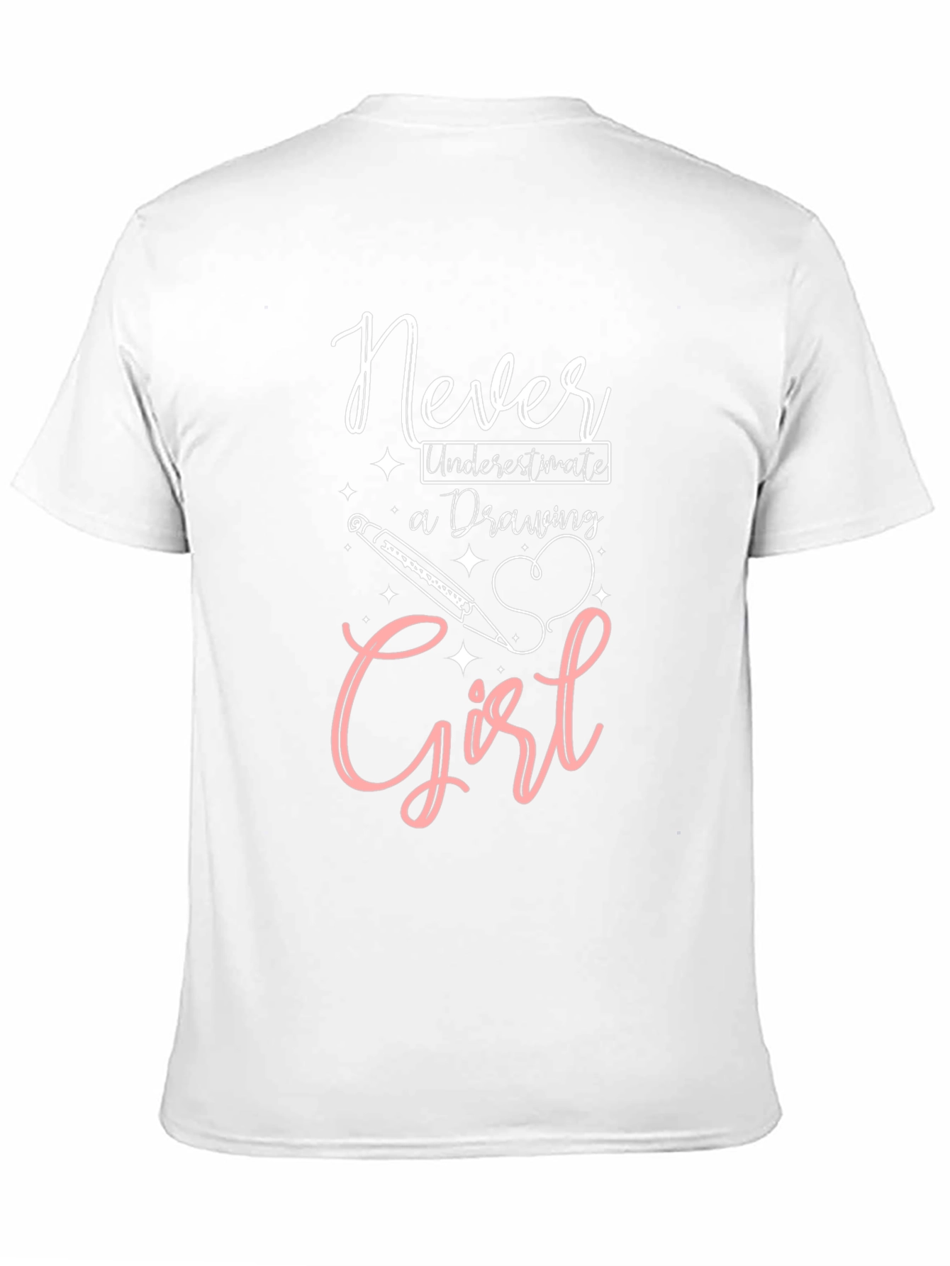 Never Underestimate a Drawing Girl Black T-Shirt