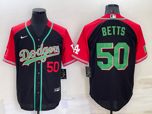Men's Los Angeles Dodgers Mookie Betts #50 Black Alternate Game Jerseys