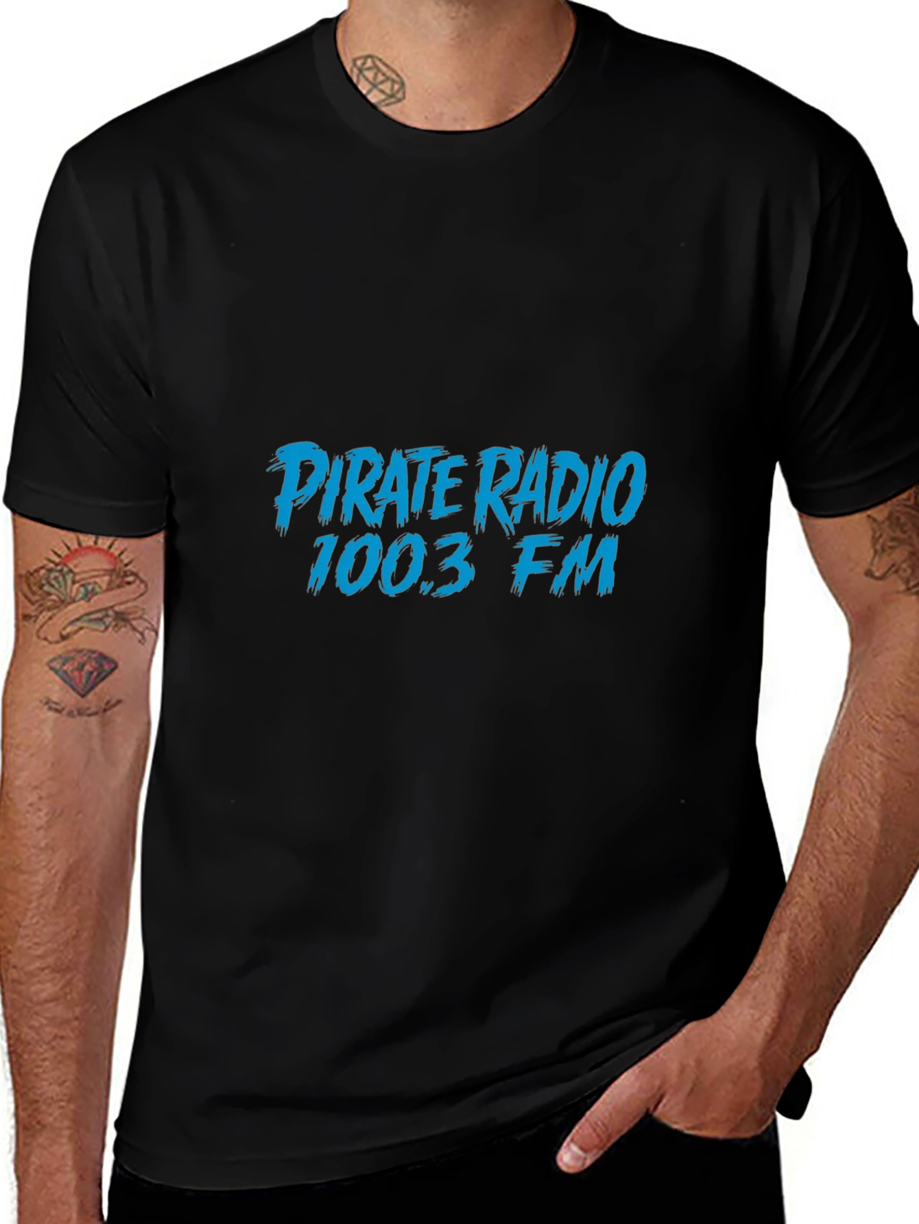 Pirate Radio 100.3 FM Black T-Shirt