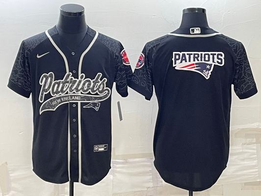 Men's New England Patriots Black RFLCTV Limited Jerseys