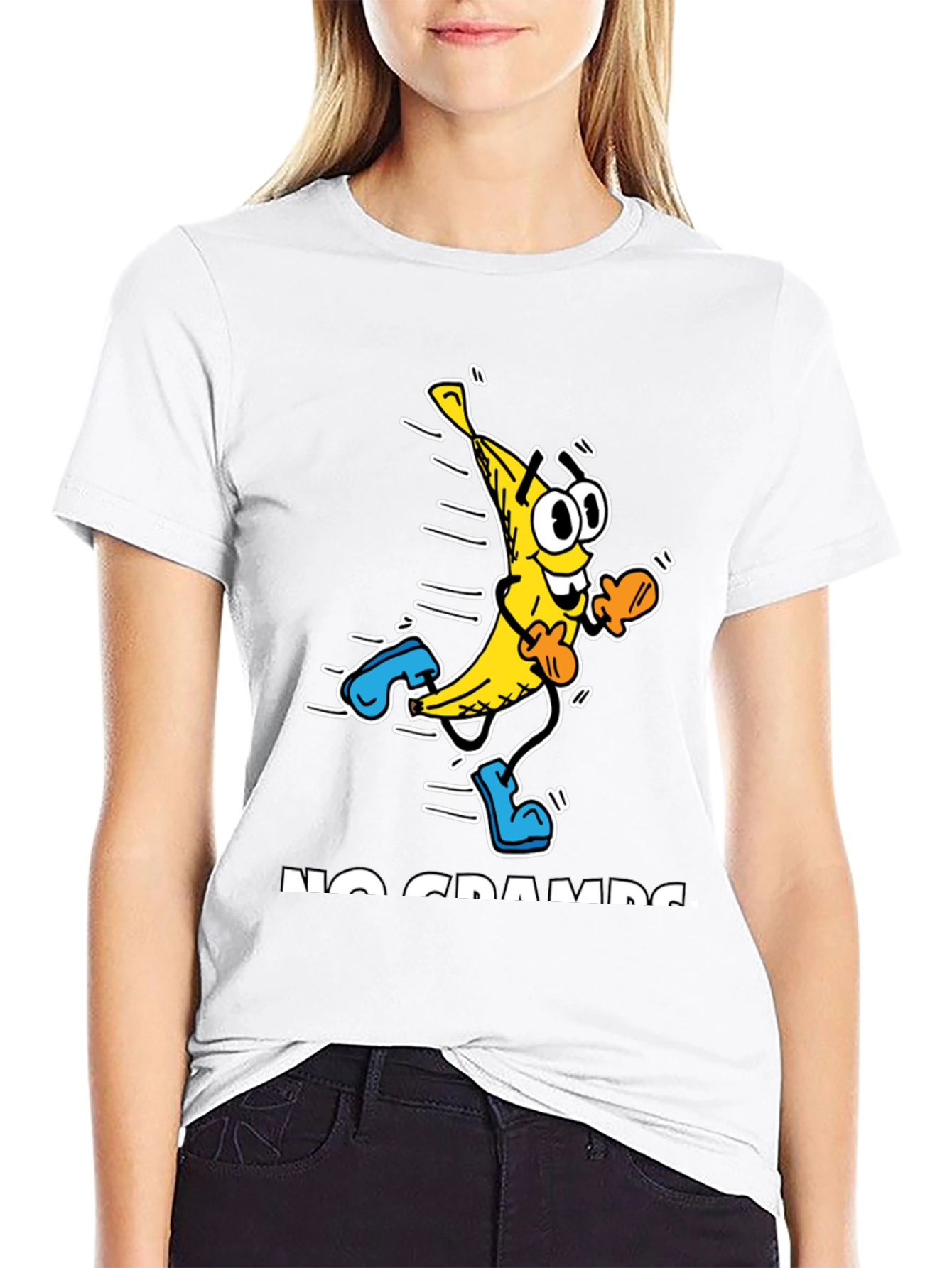 No Cramps Banana Running Graphic T-Shirt