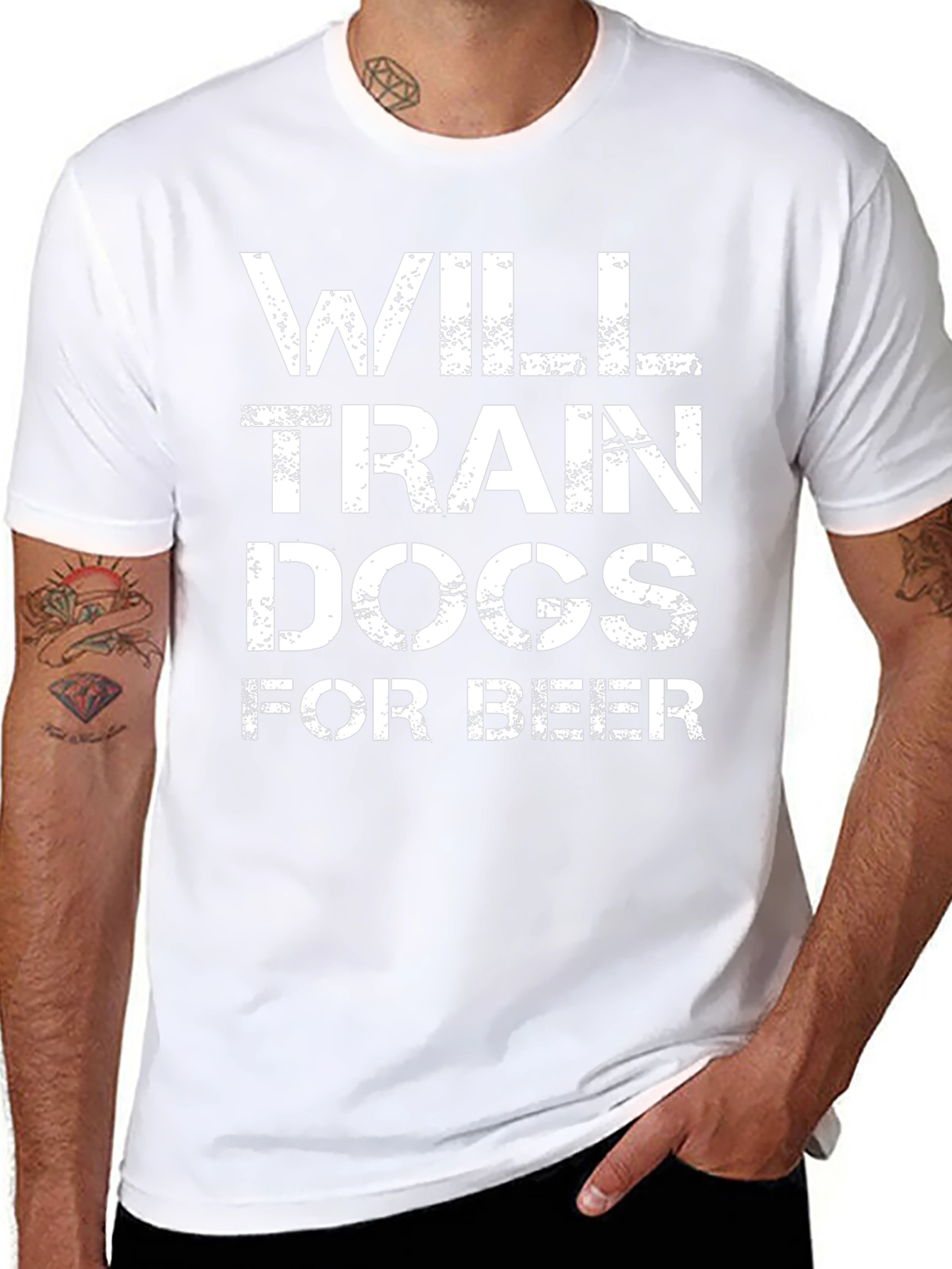 Will Train Dogs For Beer Mens Graphic T-Shirt
