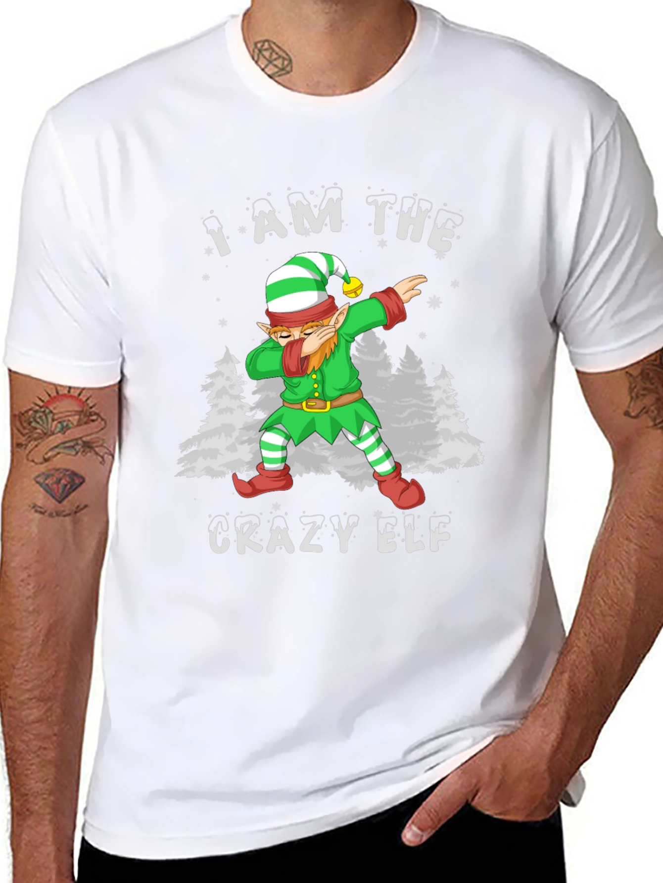 Crazy Elf Dabbing Christmas T-Shirt