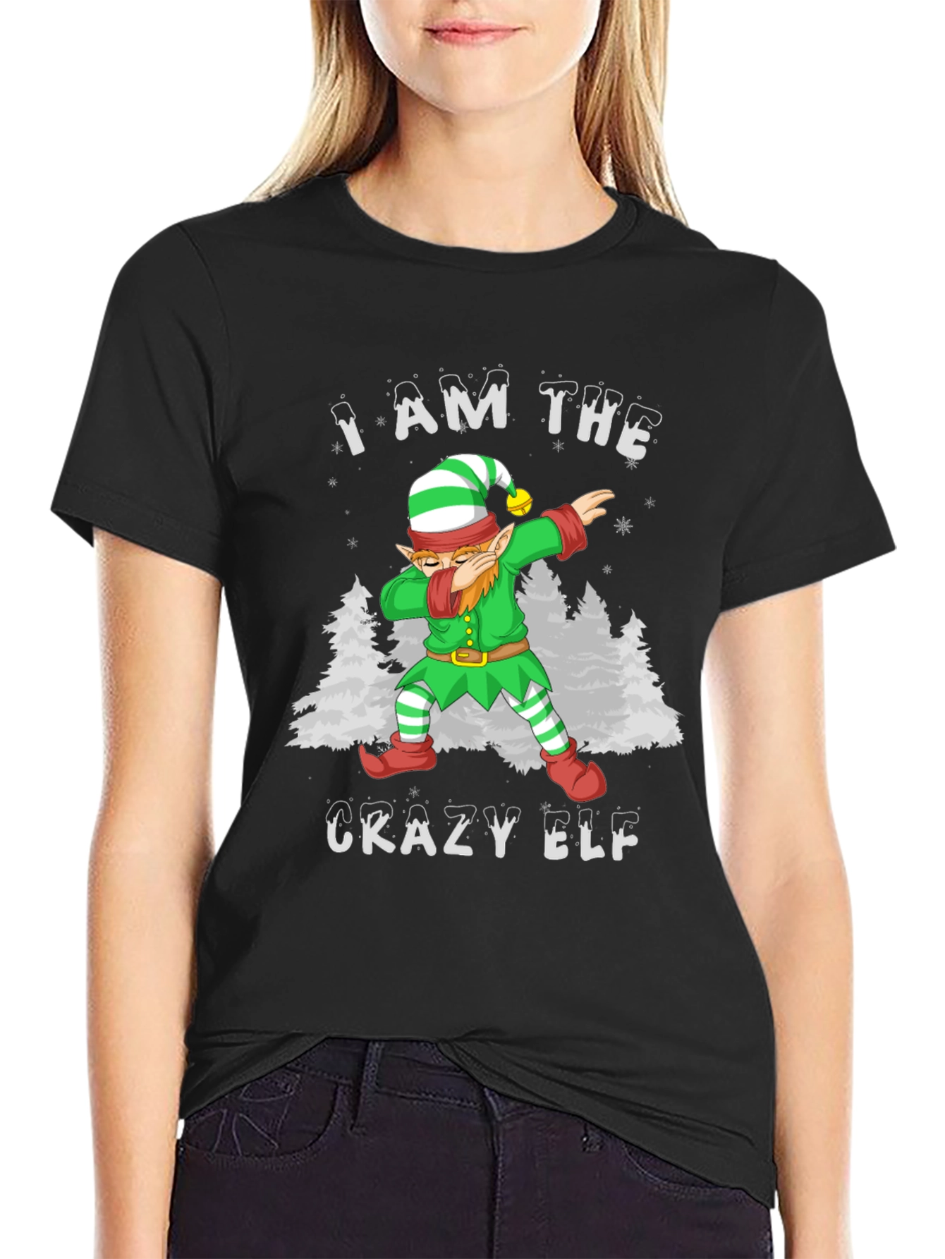 Crazy Elf Dabbing Christmas T-Shirt