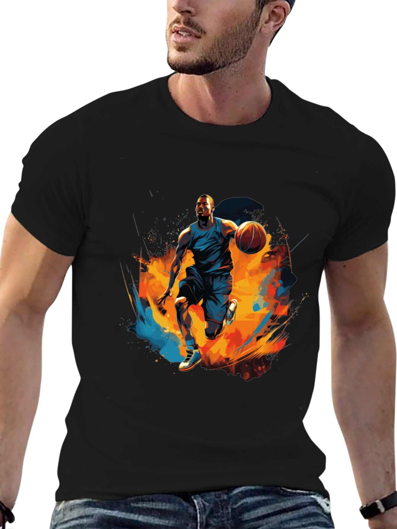 Basketball Player Graphic Black T-Shirt