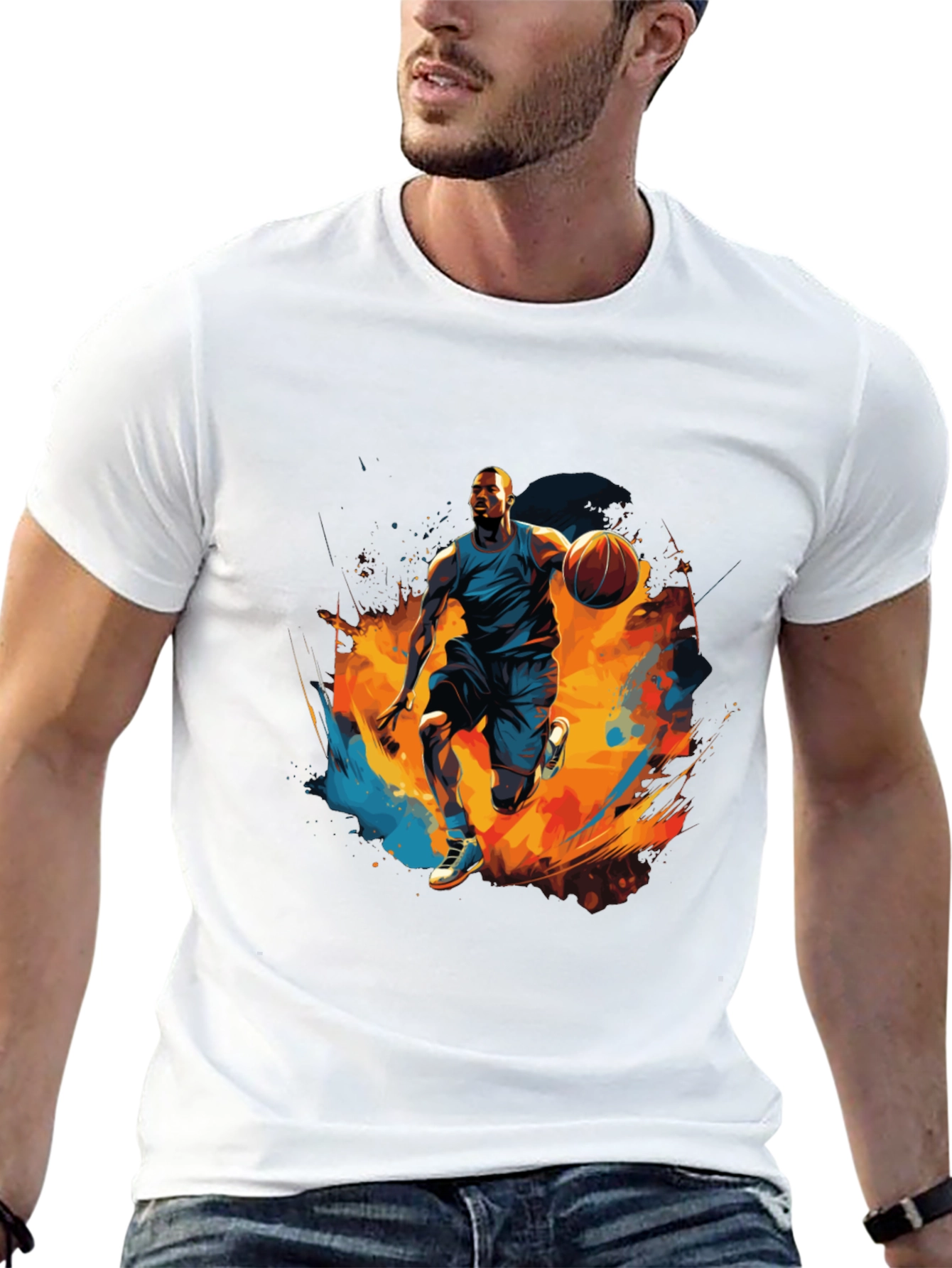 Basketball Player Graphic Black T-Shirt