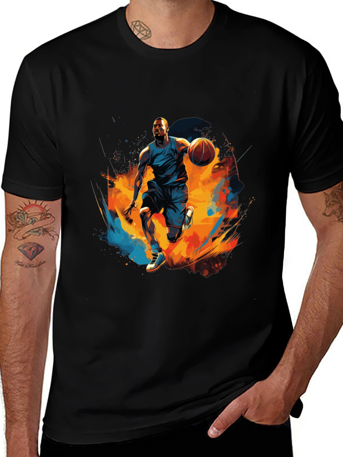 Basketball Player Graphic Black T-Shirt