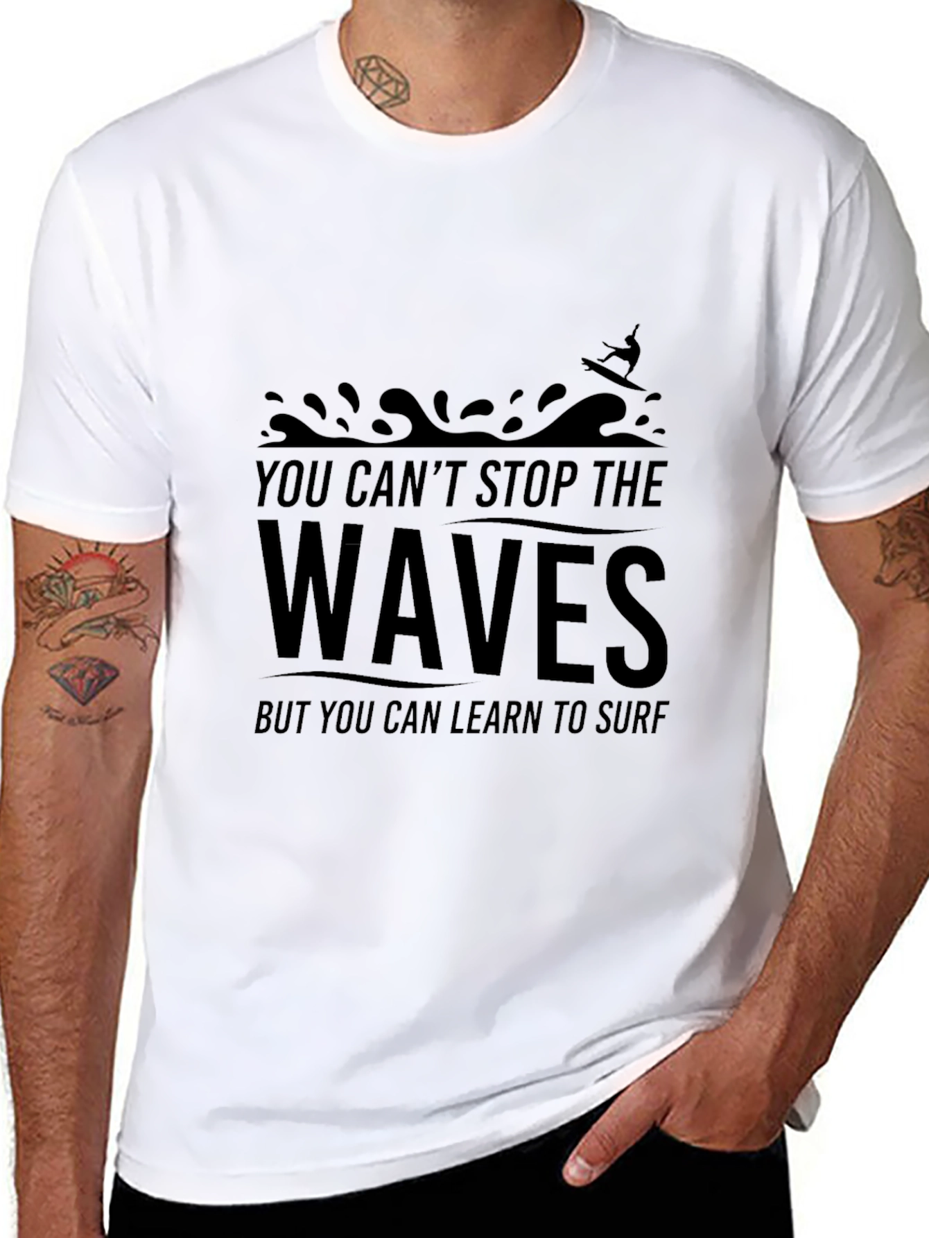 Waves Surf Graphic T-Shirt - Unisex Cotton Tee