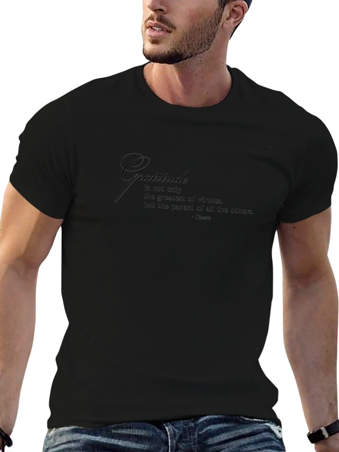 Gratitude Quote Black T-Shirt