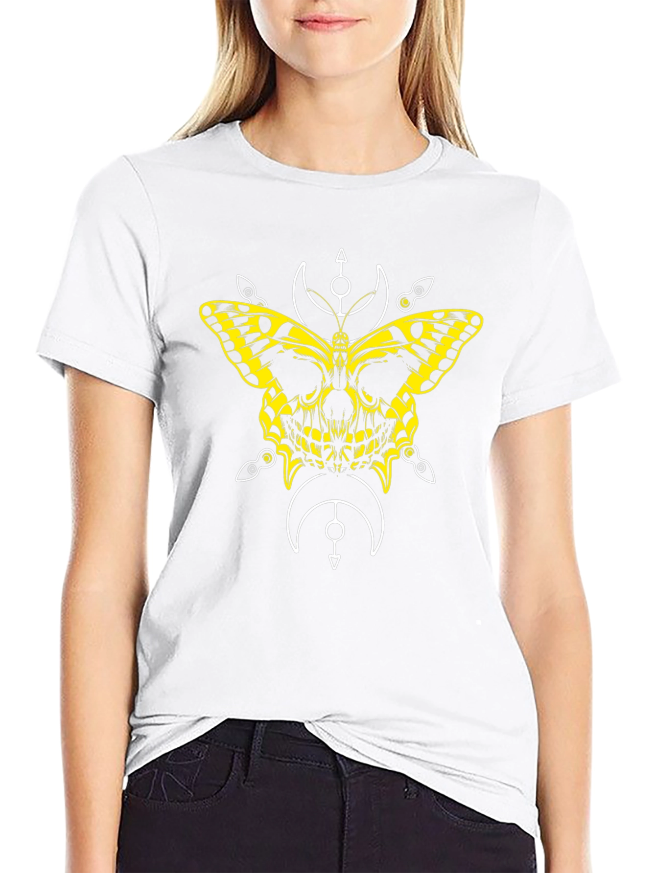 Butterfly Skull Graphic Tee - Black T-Shirt