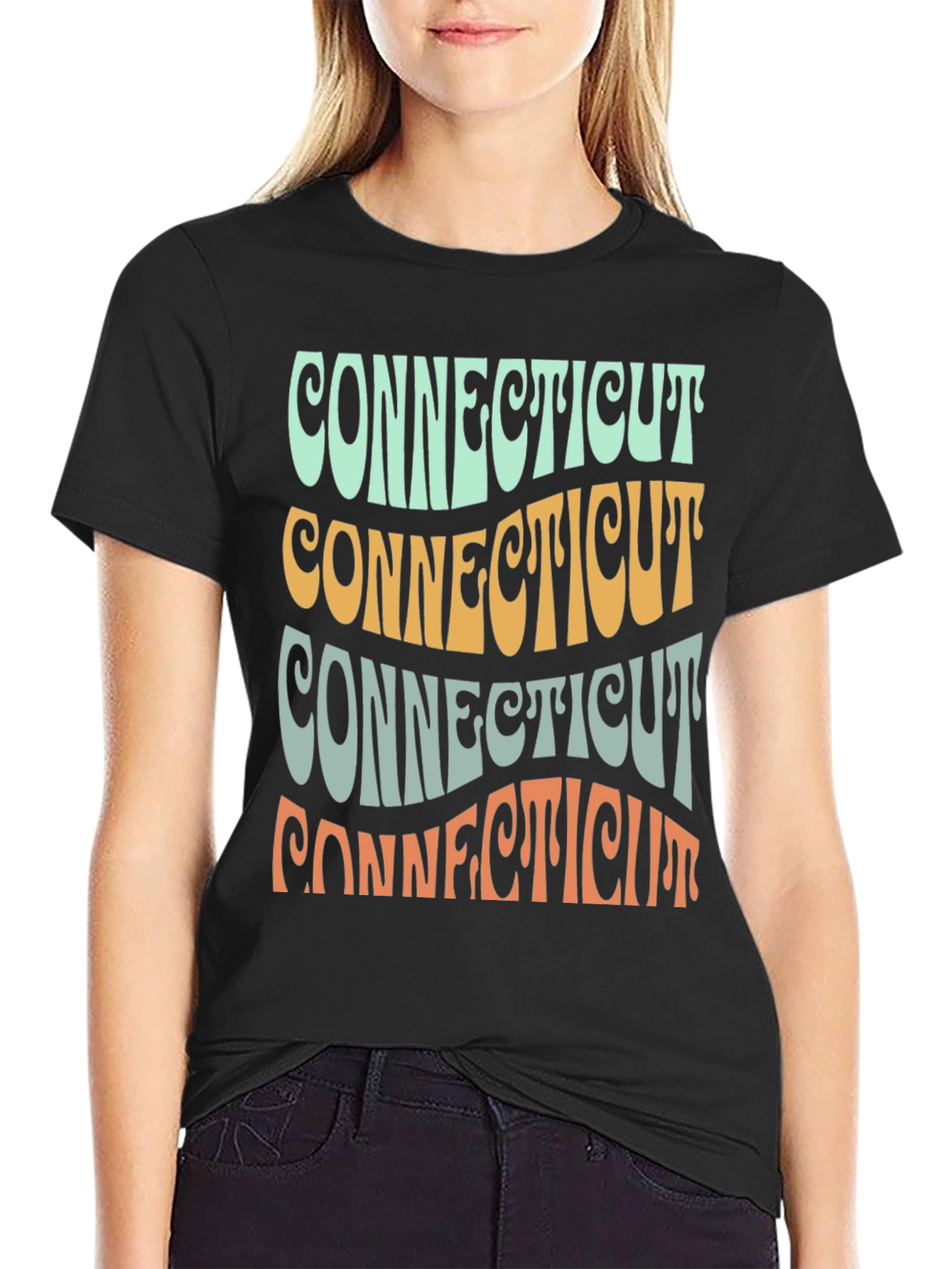 Retro Connecticut State T-Shirt - Graphic Print