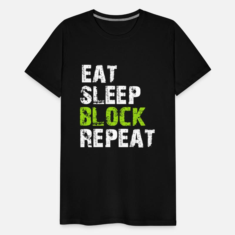 Eat Sleep Block Repeat Shirt For Football Offensiv