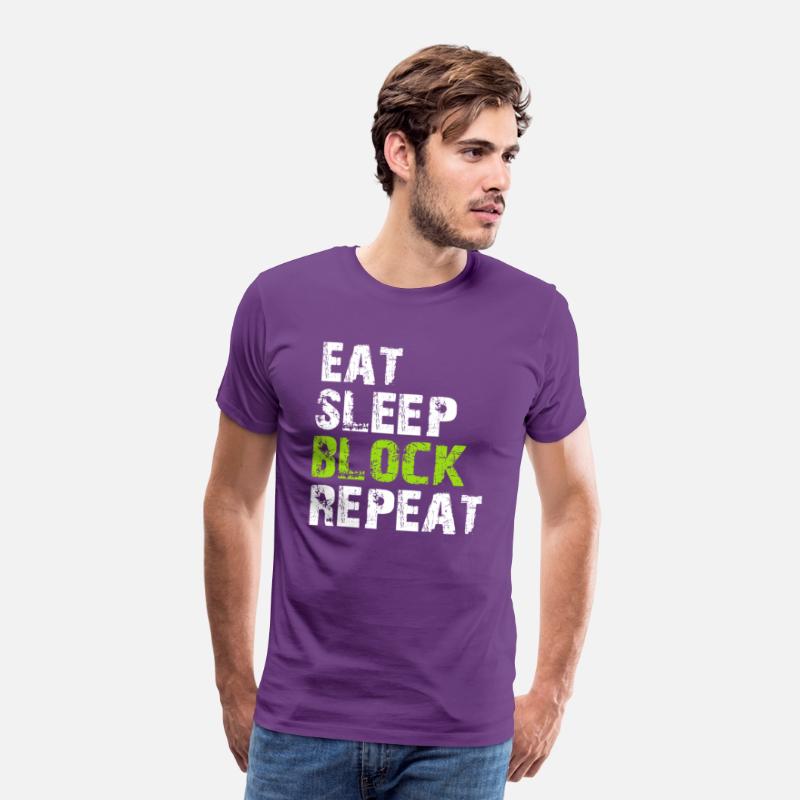 Eat Sleep Block Repeat Shirt For Football Offensiv