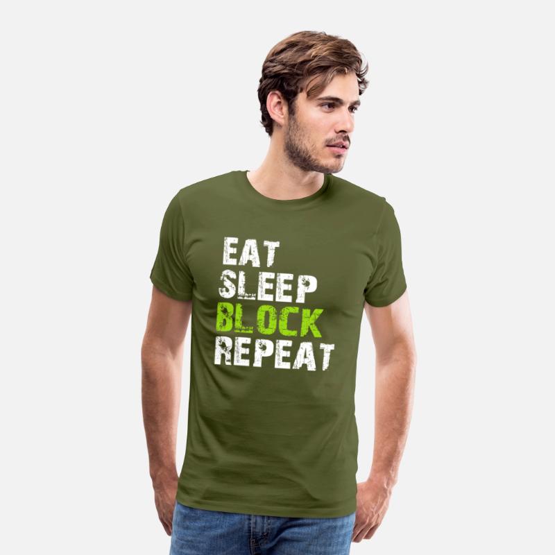 Eat Sleep Block Repeat Shirt For Football Offensiv