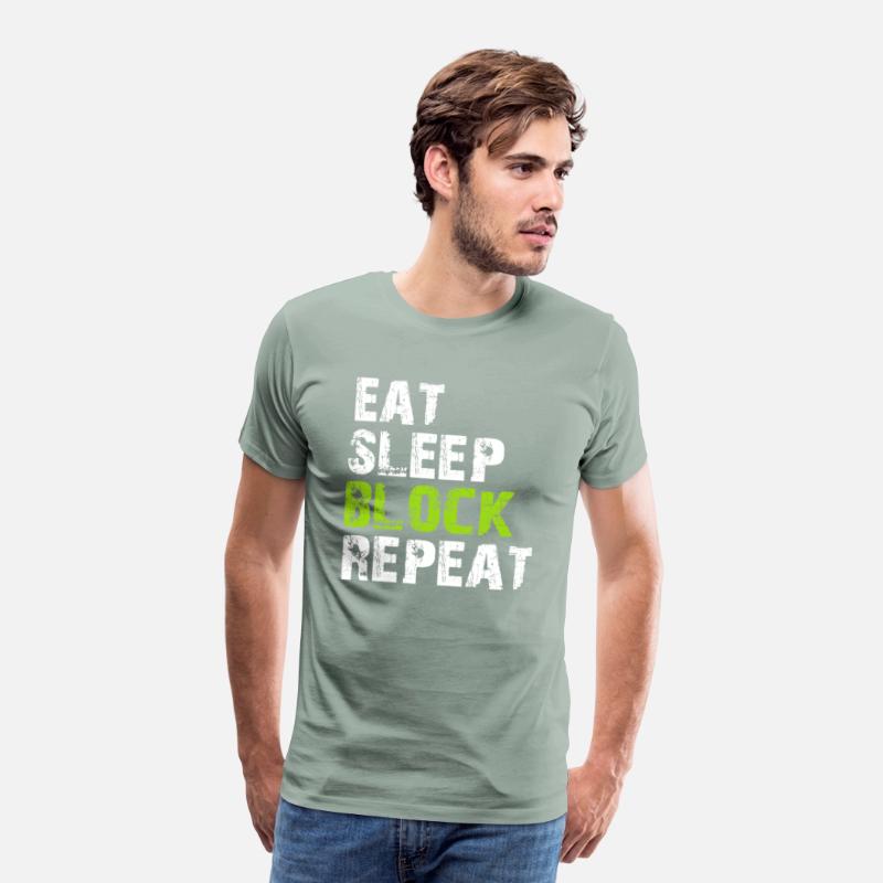 Eat Sleep Block Repeat Shirt For Football Offensiv