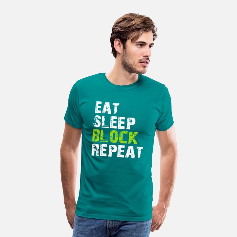 Eat Sleep Block Repeat Shirt For Football Offensiv