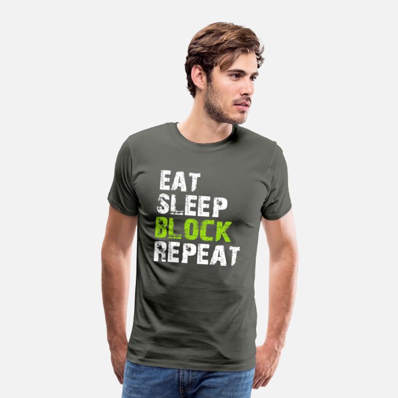 Eat Sleep Block Repeat Shirt For Football Offensiv