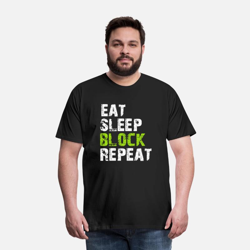 Eat Sleep Block Repeat Shirt For Football Offensiv