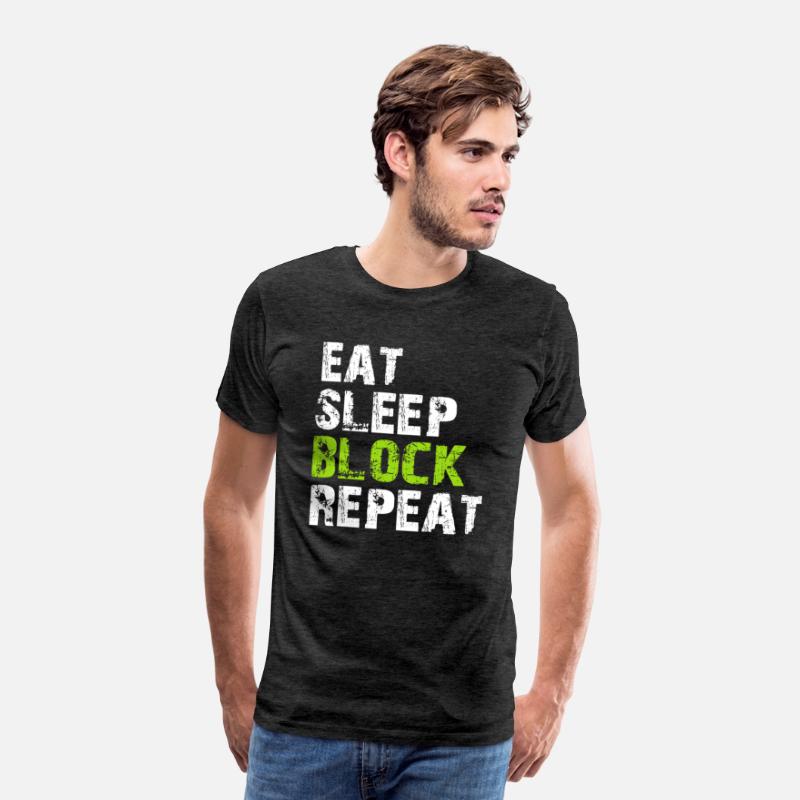 Eat Sleep Block Repeat Shirt For Football Offensiv