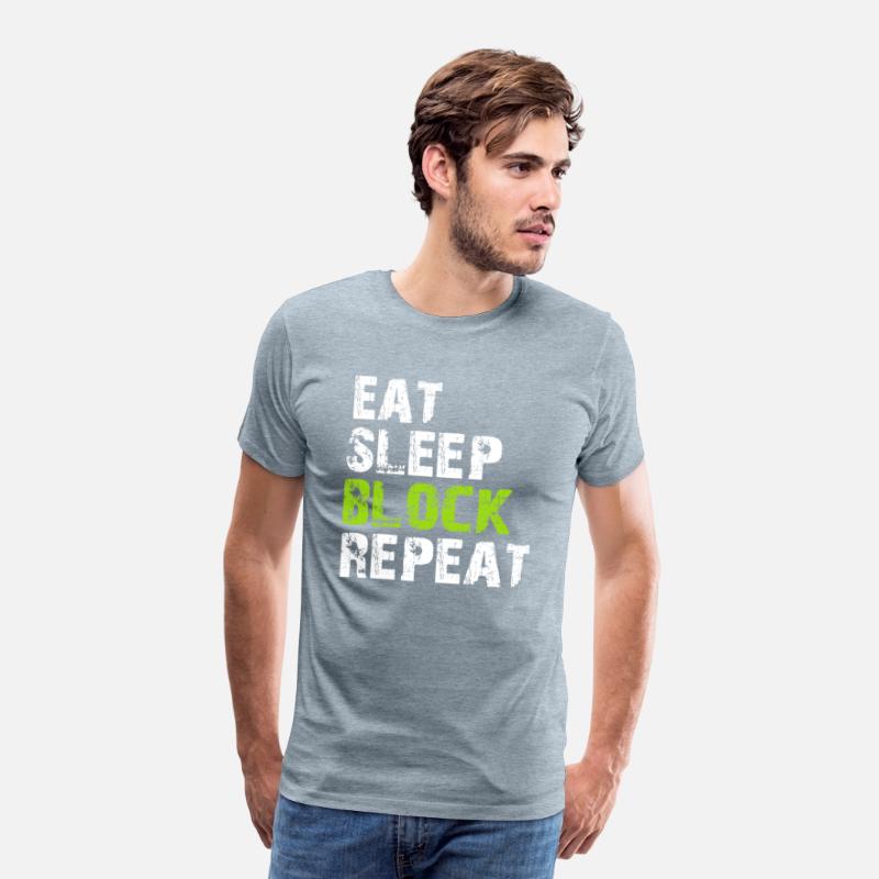 Eat Sleep Block Repeat Shirt For Football Offensiv