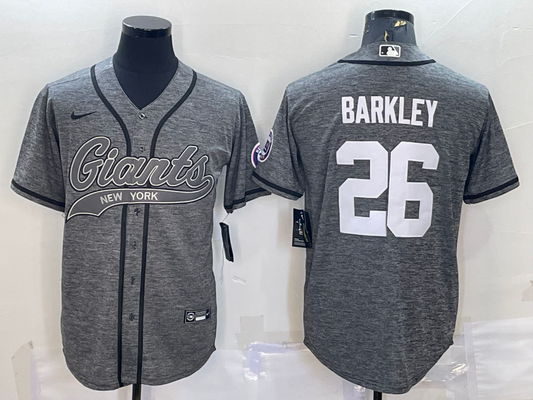 Men's New York Giants Saquon Barkley #26 Gray Game Jerseys Joint Edition
