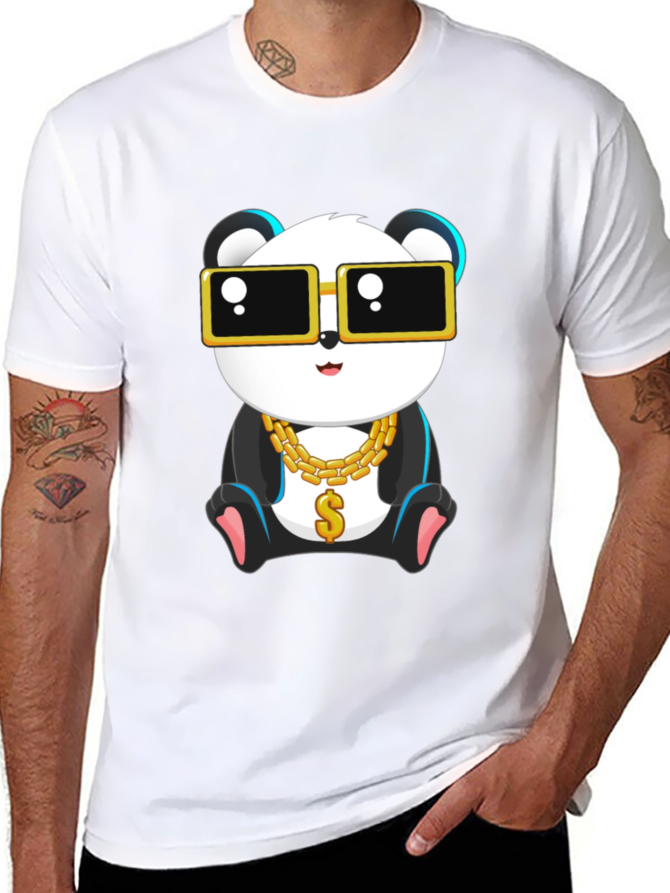 Cool Panda Graphic Tee - Black Cotton T-Shirt